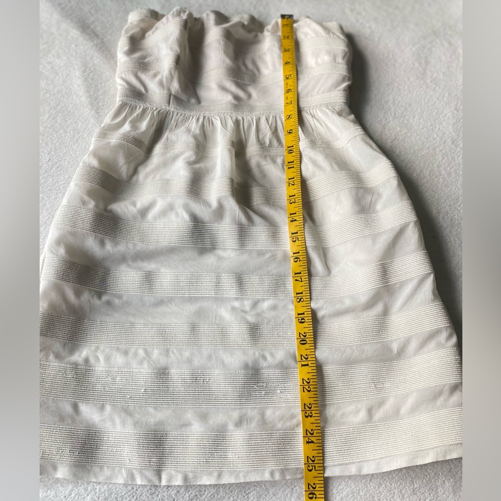 J. Crew Rugby Stripe Ginny Ivory Dress sz 0 - Picture 13 of 16